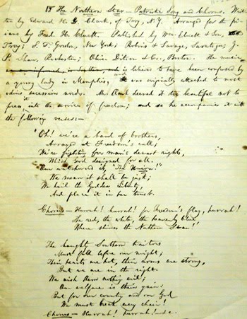 Handwritten page that starts with the words "Northern Star." The lower half of the page is a poem.