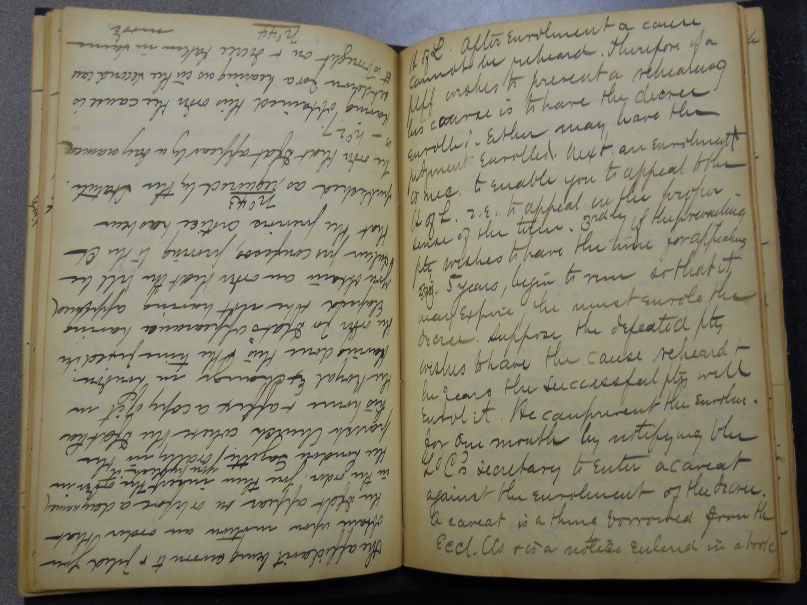 Louis Brandeis notebook displaying two handwritten pages