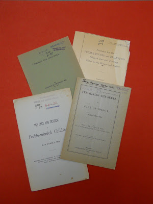 Selection of pamphlets and other materials on the topics of Idiocy, epilepsy