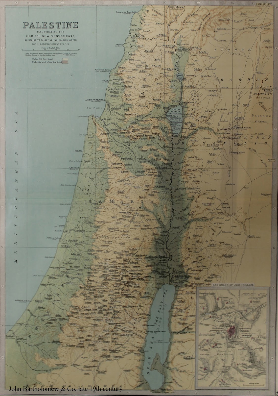 Late 19th-century map of Palestine