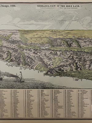 1886 Birds-Eye-View of the Holy Land Map