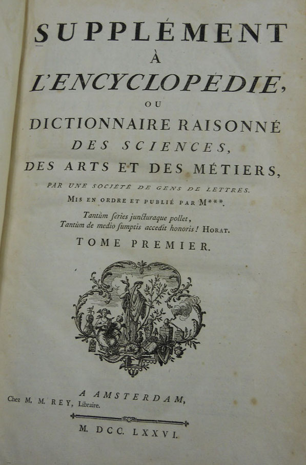 Title page of a supplemental volume of Systematic Dictionary of the Sciences, Arts and Crafts