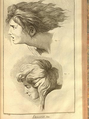 Studies of Heads, Caption: Dessein, Tetes