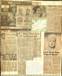 scrapbook page with news clippings featuring Sophie Tucker