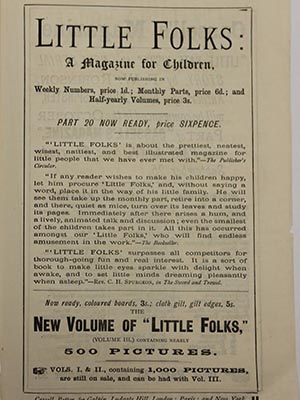 Advertisement for Little Folks magazine for children