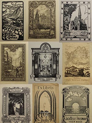 Book plates with architecture and landscapes