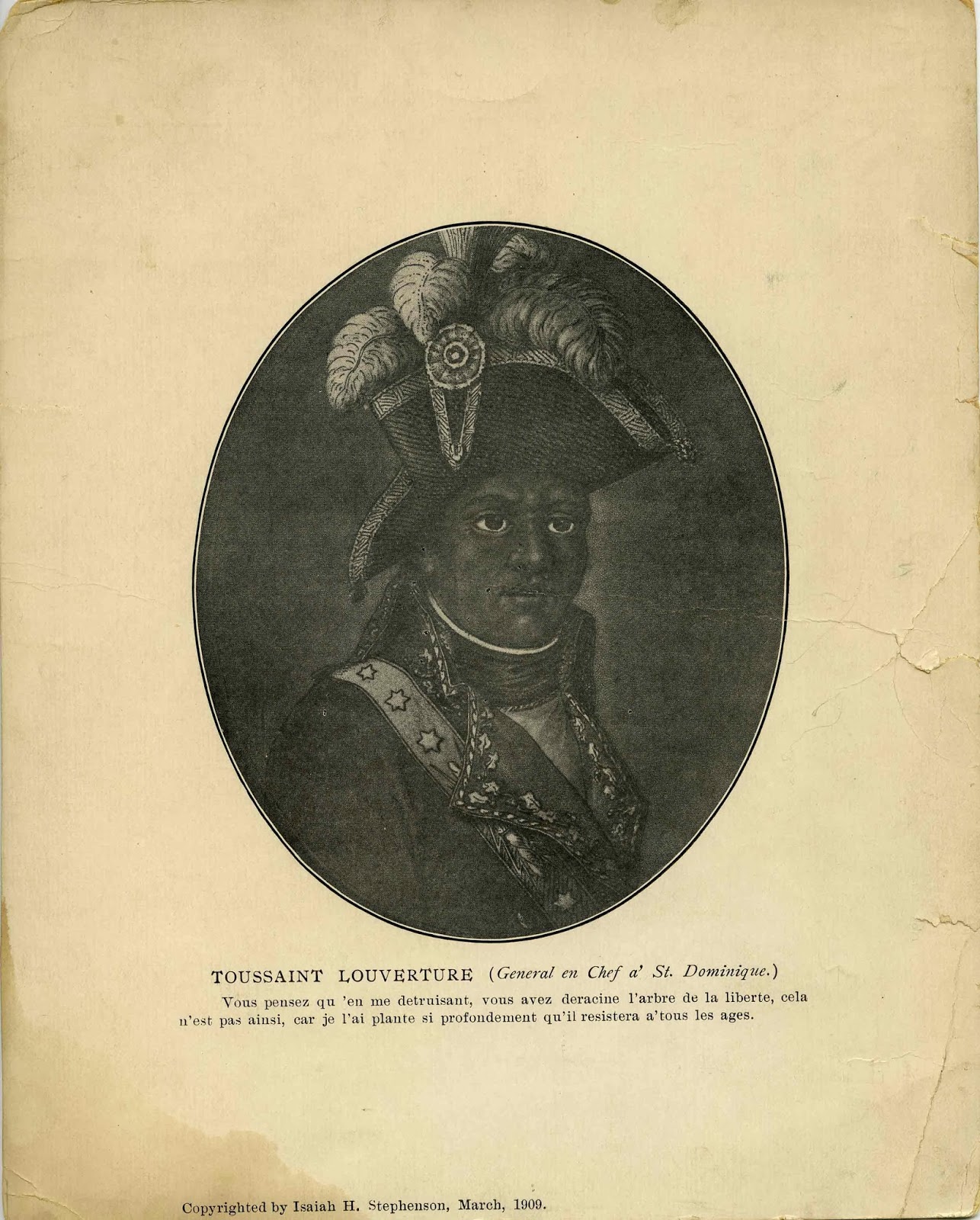 Engraving of Toussaint L’Ouverture from 1909