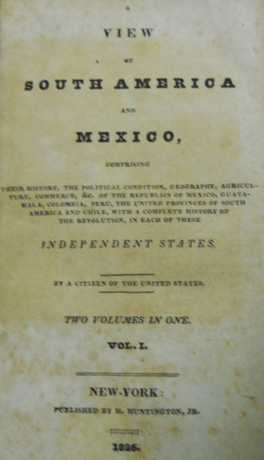 Document titled "View of South America and Mexico"