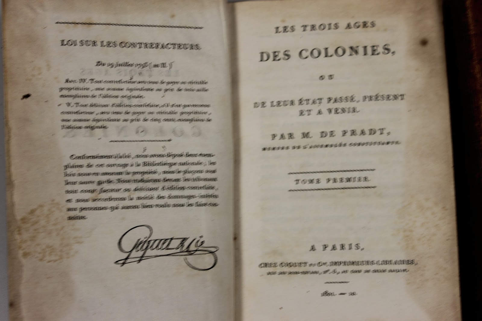 The Three Ages of the Colonies -- a two-page spread inside the book