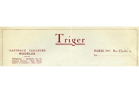 Trigere Paris letterhead