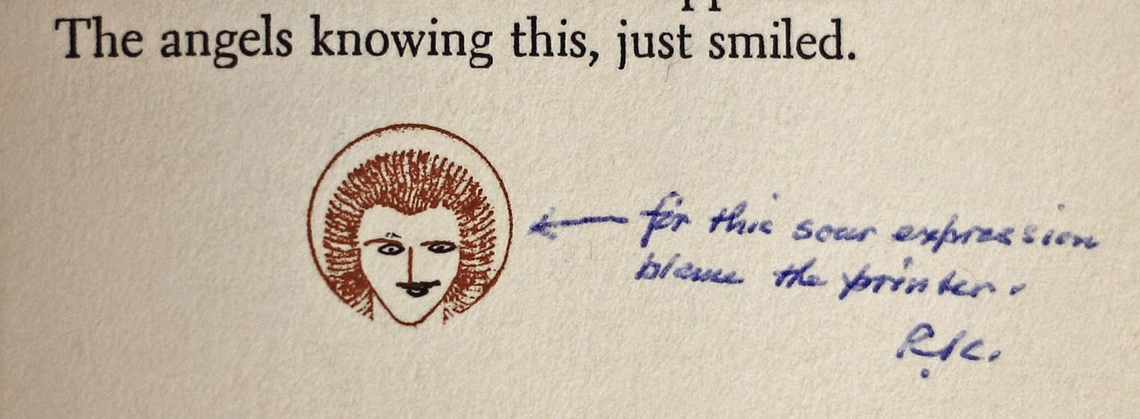 “On Earth, Peace: A Christmas Fairy Story,”  with handwritten note by the author about the expression on the face of one of the characters