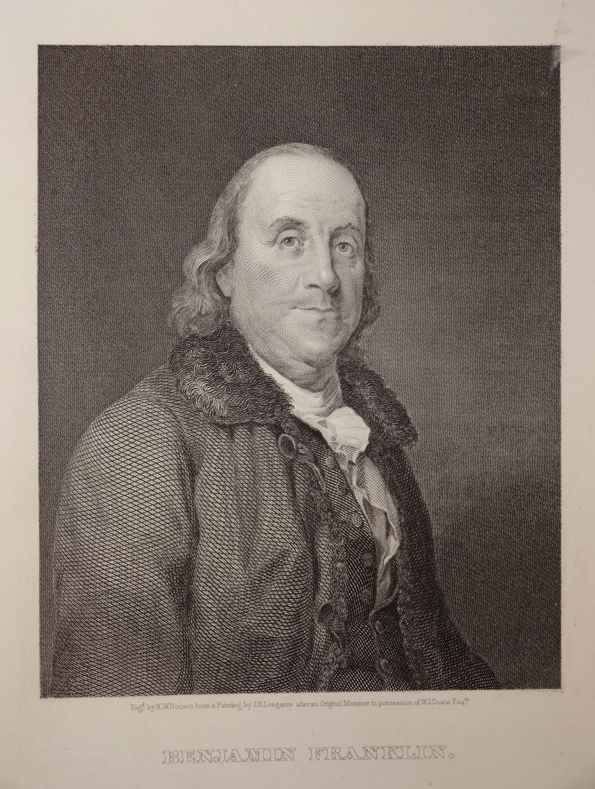Engraving of Benjamin Franklin