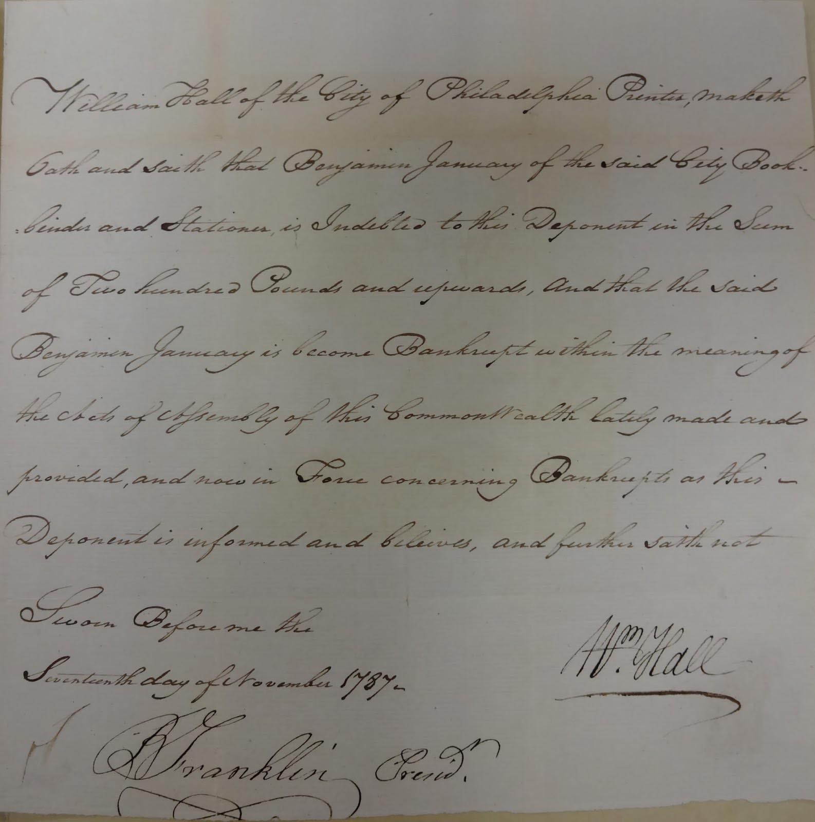 Handwritten letter signed by Benjamin Franklin