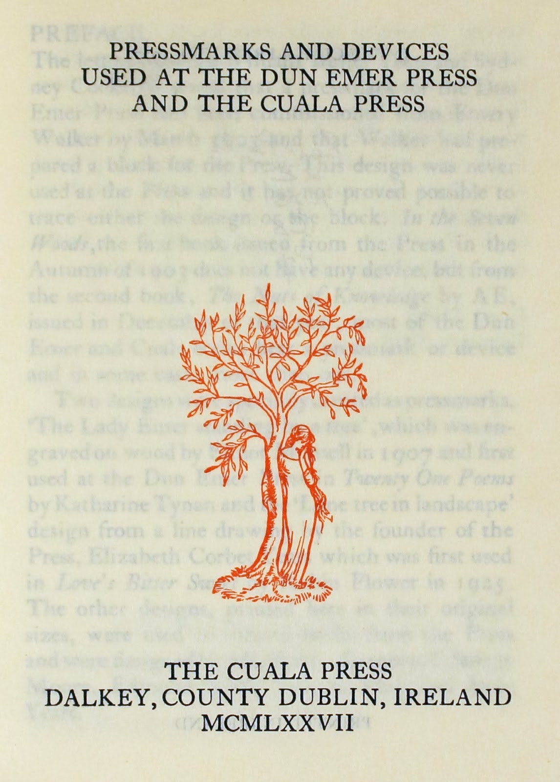 Publication printed by the Cuala Press , founded by Elizabeth Yeats