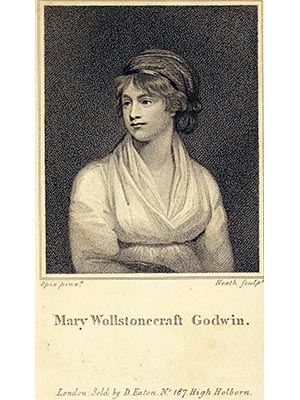 Engraving of Mary Wollstonecraft Godwin, author of "Vindication of the Rights of Women"