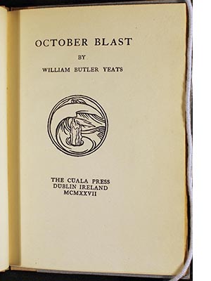"October Blast" published by Cuala Press