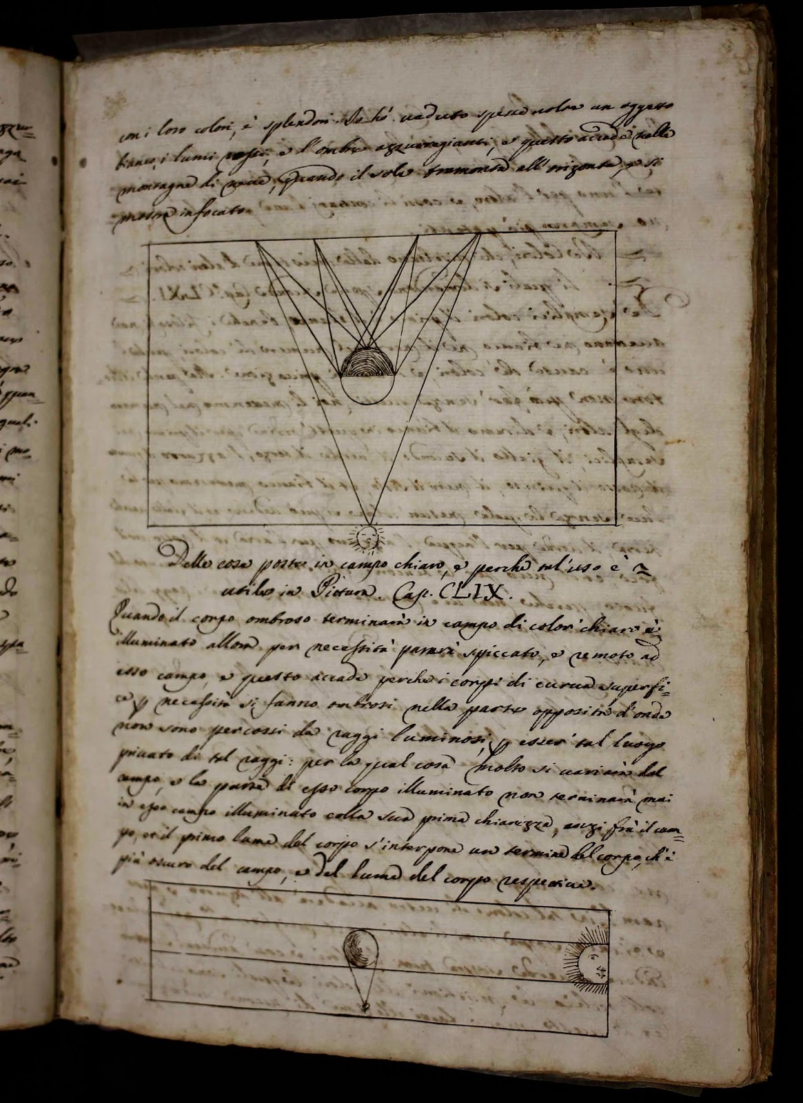 A page from Leonardo da Vinci's notebooks with handwritten text and drawn diagrams