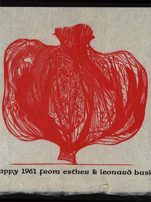 1961 Card with pomegranate and greeting