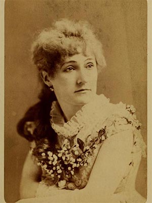 Sepia photograph of a woman, closeup