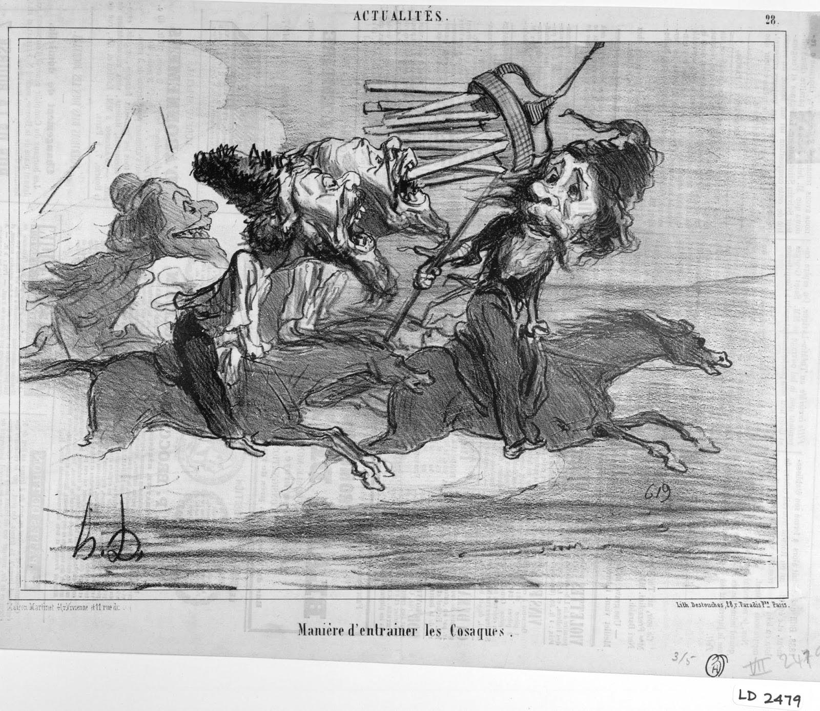 Honoré Daumier. Actualités, no. 28; Les Cosaques pour rire (Laughing at the Cossacks), no. 16. Le Charivari. April 4, 1854. LD 2479