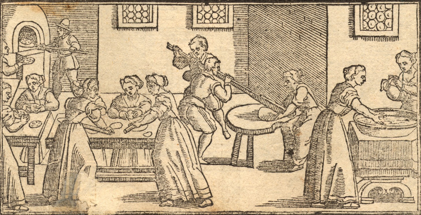 Illustration of workers at a bakery