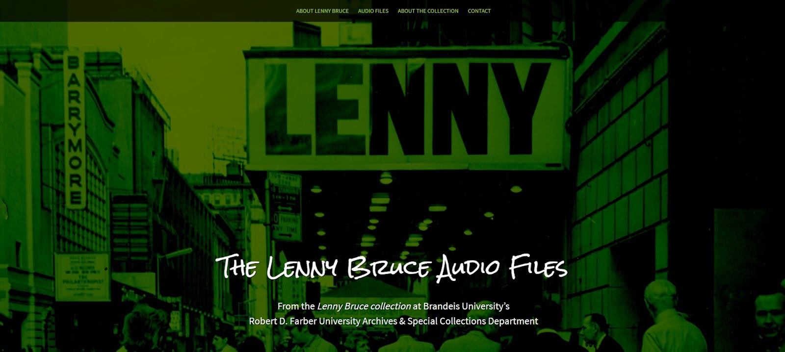 Banner image for the Lenny Bruce Audio Files