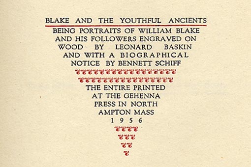 Blake, text is set in the shape of an inverted triangle
