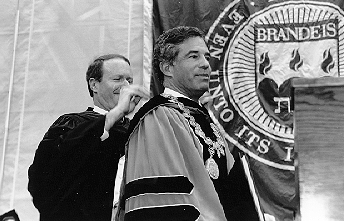 Jehuda Reinharz in academic regalia at the Presidential Inauguration April 9, 1995