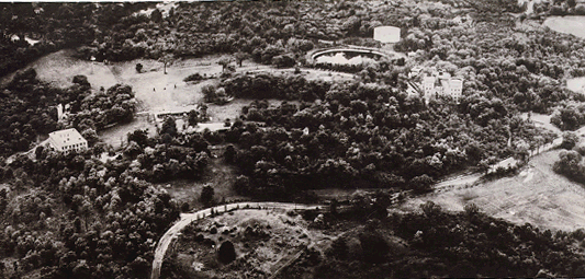 Aerial view of the campus in 1948
