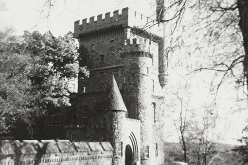 View of the castle tower and wall