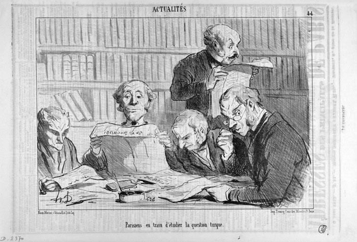Parisians Busy Studying the Turkish Question, cartoon by Daumier