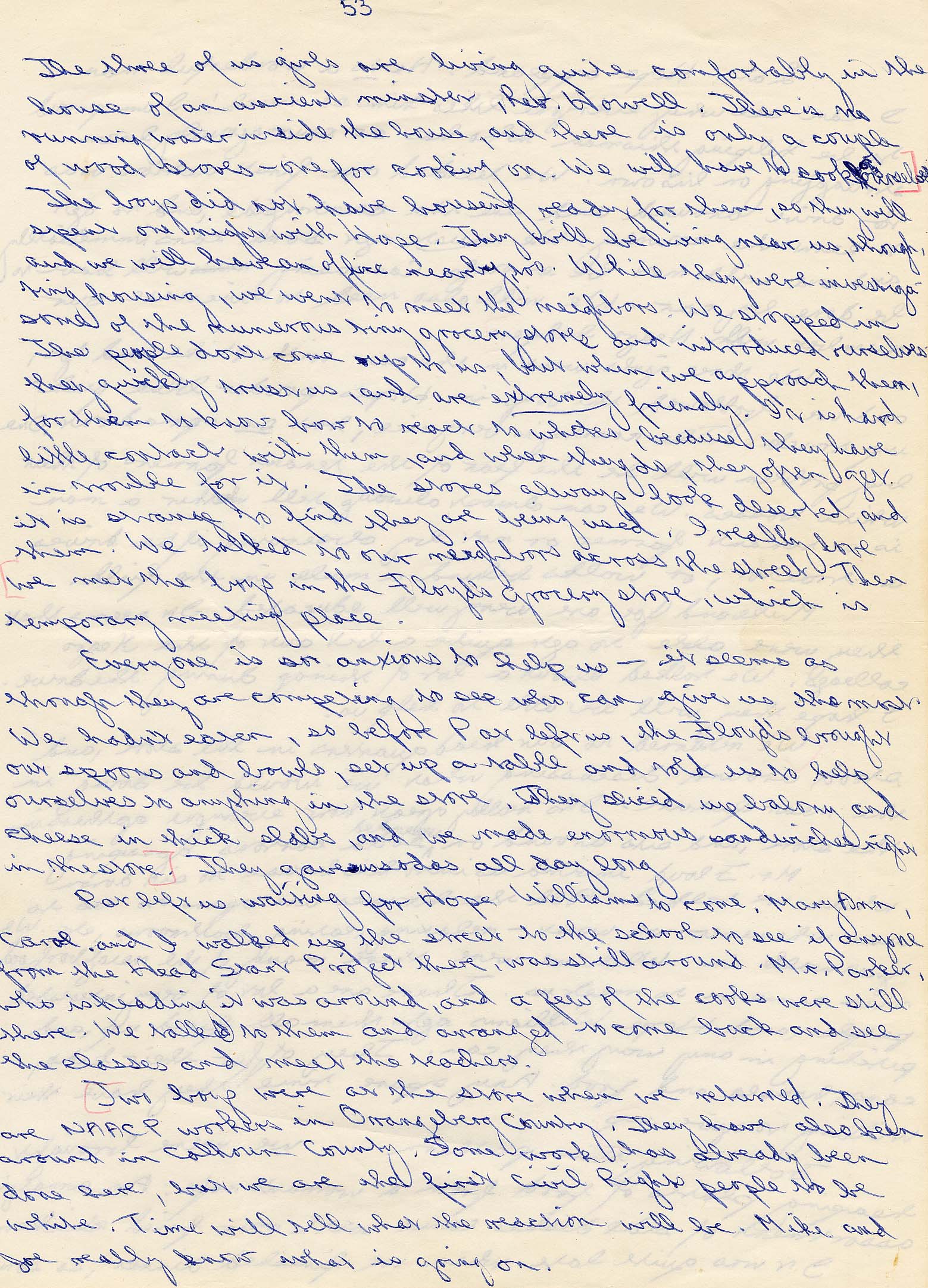 Handwritten page from the diary