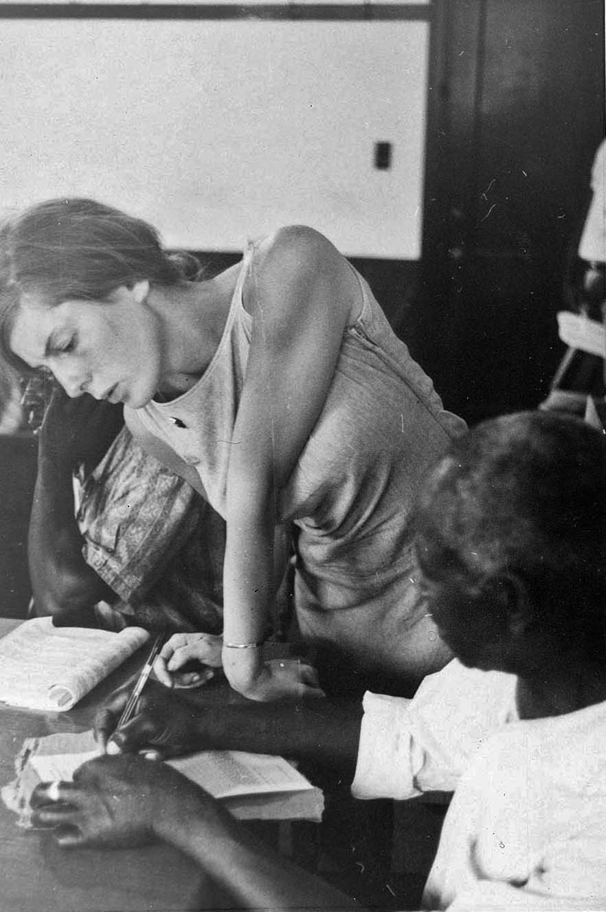 Civil rights worker Mary Ann, conducting voter education, Calhoun County, S. Carolina, 1965
