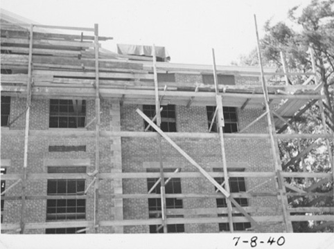 Photo of construction of the third floor of the building.