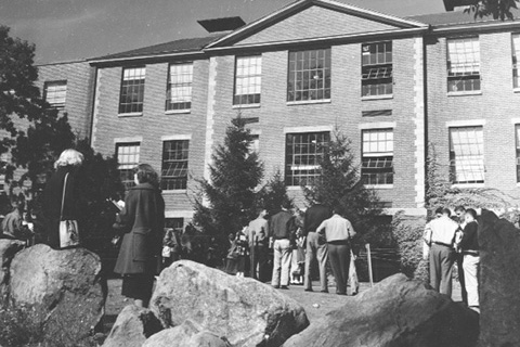 Front of Ford Hall with the completed Sydeman Hall addition