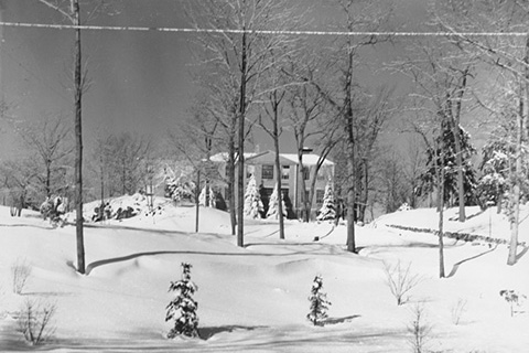 Ford Hall in the Snow. December 18, 1956
