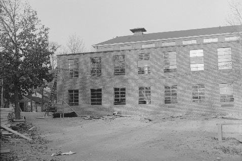 View of Sydeman Hall under construction.