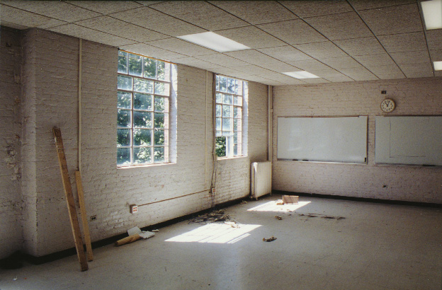An empty room in Ford Hall