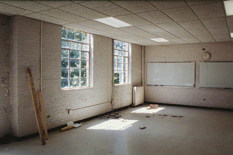An empty room in Ford Hall