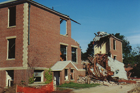 The final wall coming down.