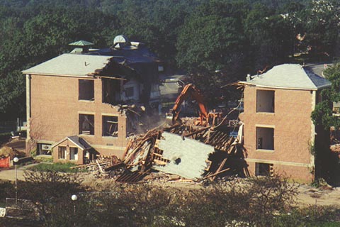 The final wall coming down. 