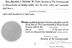 Official Certificate of name change from the Commonwealth of Massachusetts with a seal.