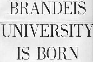 Cover article in Look Magazine, dated January, 1949. Headline in all caps reads:  Brandeis University is Born.