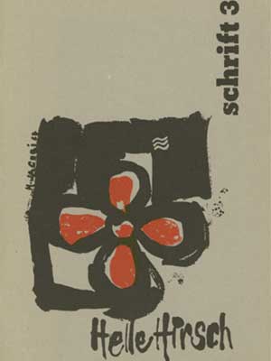 cover of a publication titled "Schrift 31" with a brush drawing containig a flower and dark brush strokes behind it.