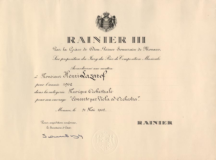 Black text on cream paper, with Monaco coat of arms