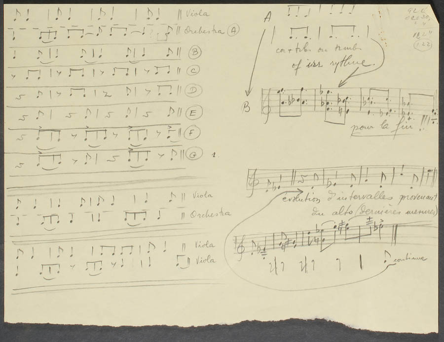Musical notation for <cite>Concerto for Viola and Orchestra</cite> 2. In pencil