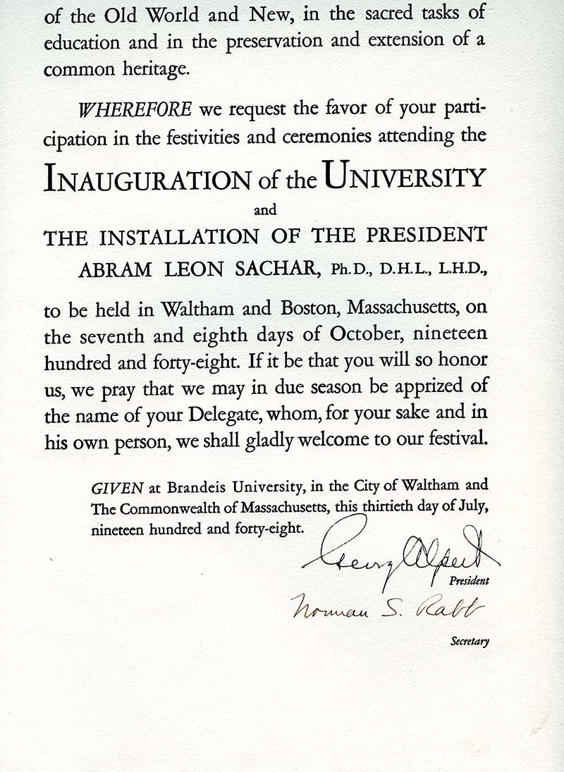 inauguration letter