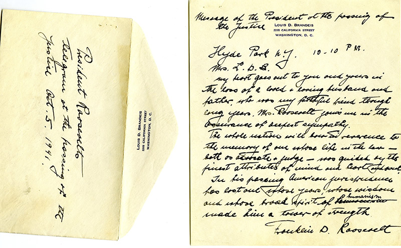 The letter was addressed from Hyde Park, New York.