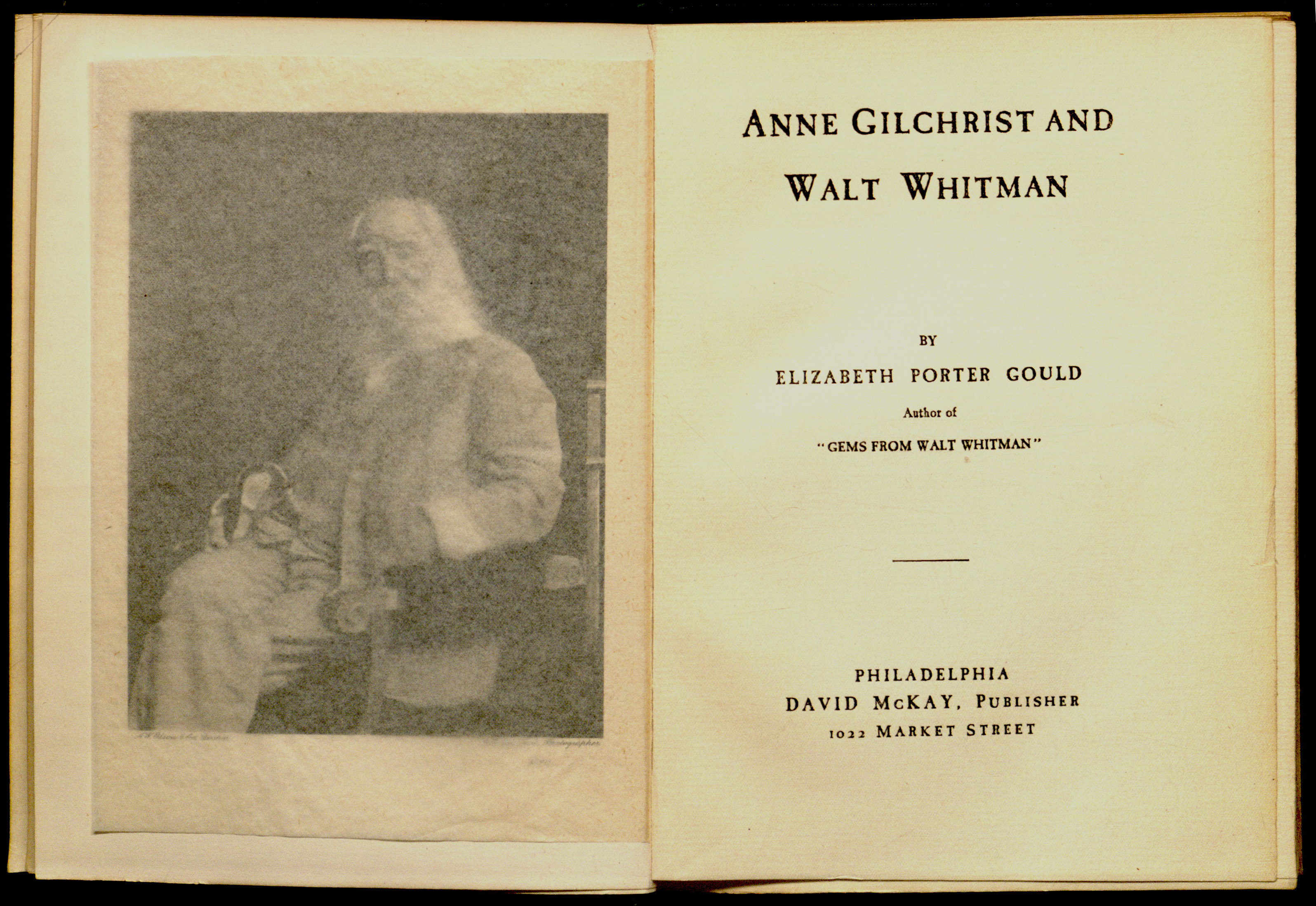 Anne Gilchrist and Walt Whitman by Elizabeth Porter Gould, title page