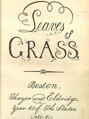 Leaves of Grass, Third edition, 1860, title page